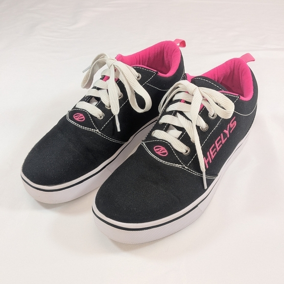 Heelys GR8 Pro 20 Skate Shoe Black and Pink Logo Canvas Sneakers Woman's Size 7 - Picture 4 of 11